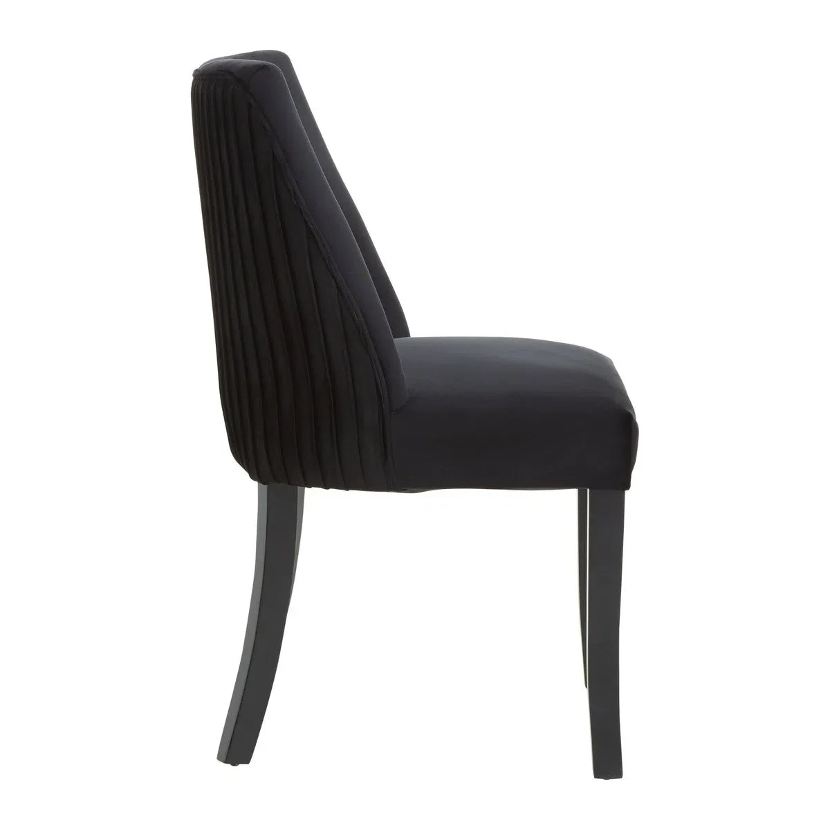 Beaumonde Home Kensington Townhouse Black Velvet Dining Chair with Black Rubberwood Legs - Image 3