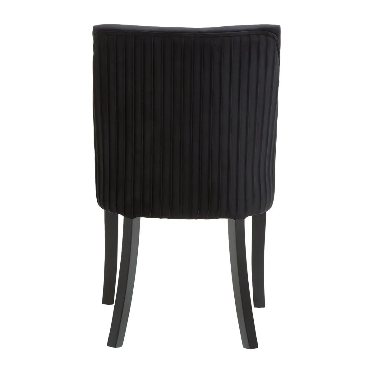 Beaumonde Home Kensington Townhouse Black Velvet Dining Chair with Black Rubberwood Legs - Image 4