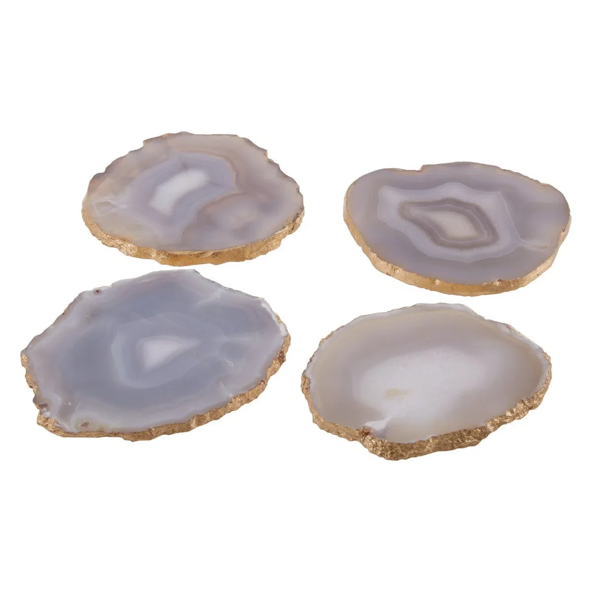 Beaumonde Home Bowerbird Agata Blue Gold and Grey Coasters - Image 2