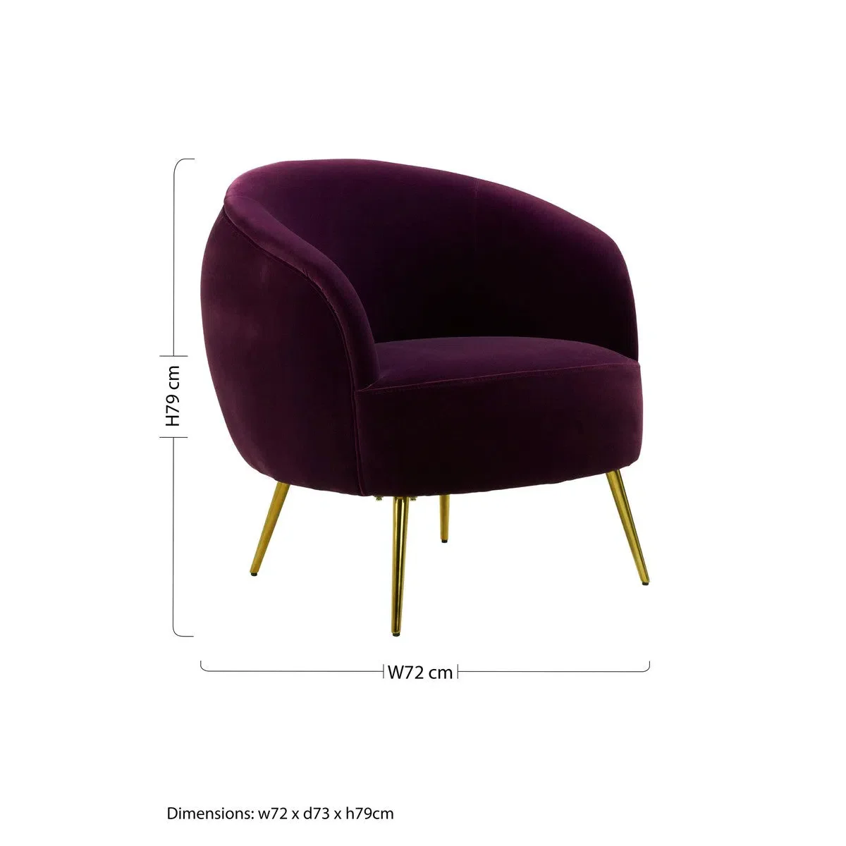 Beaumonde Home Brooklyn Purple Velvet Armchair - Image 6