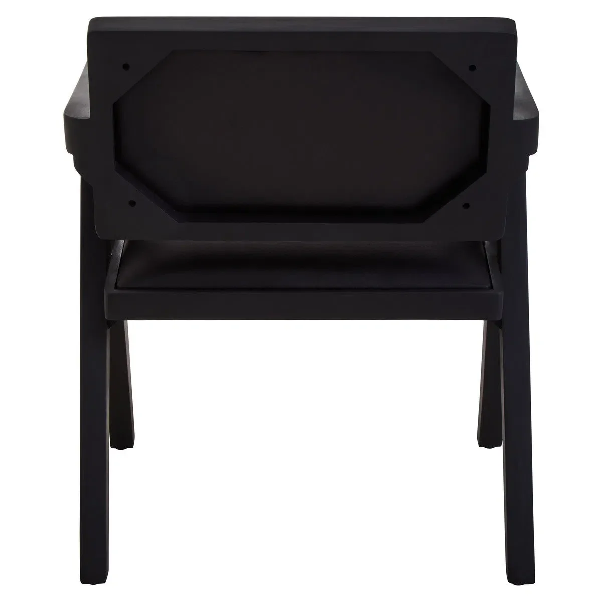 Beaumonde Home Buffer Black Leather Armchair With Wood Frame - Image 5