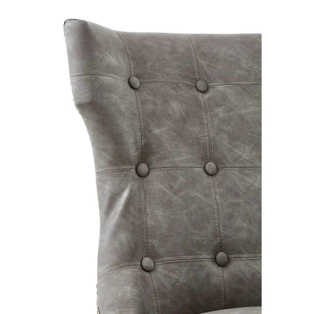 Beaumonde Home Dax Grey Leather Effect Dining Chair - Image 5