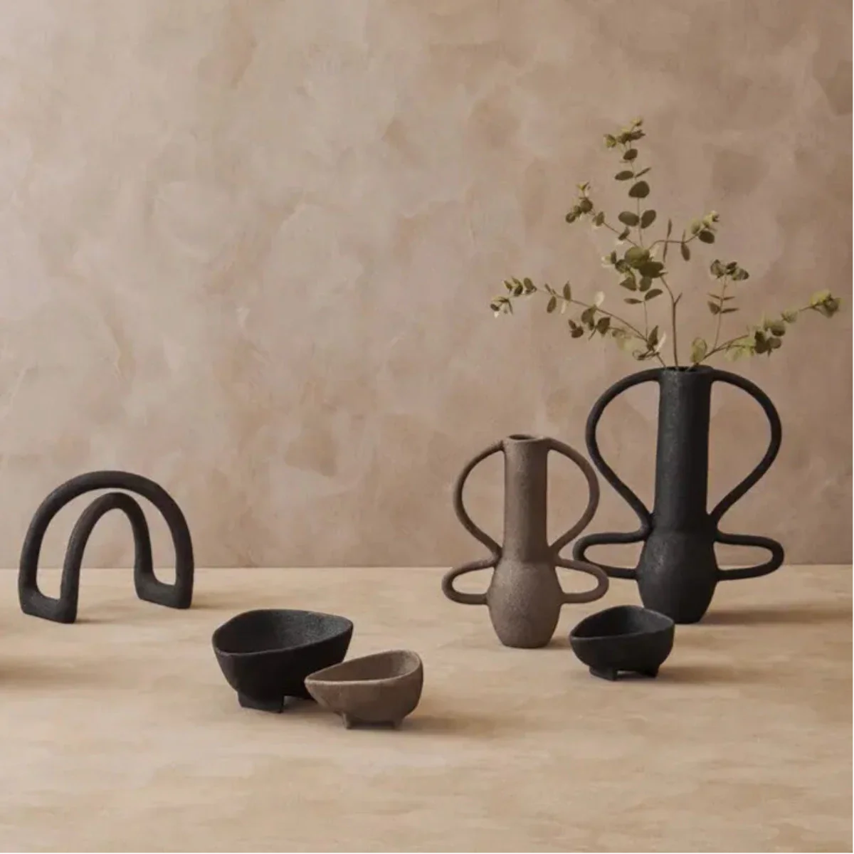Beaumonde Home Derva Textured Black Sculpture - Image 2