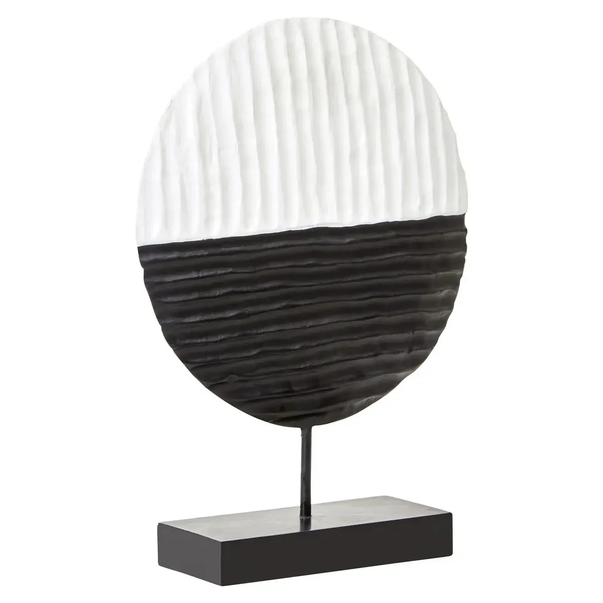 Beaumonde Home Fidel Black and White Mango Wood Round Sculpture - Image 2