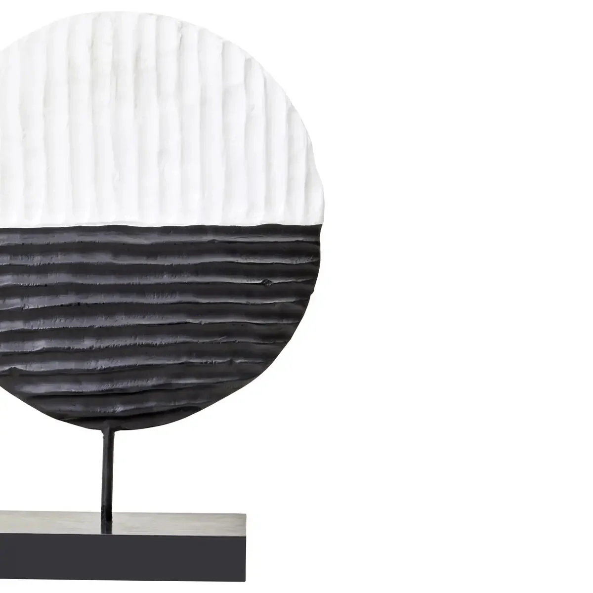 Beaumonde Home Fidel Black and White Mango Wood Round Sculpture - Image 5