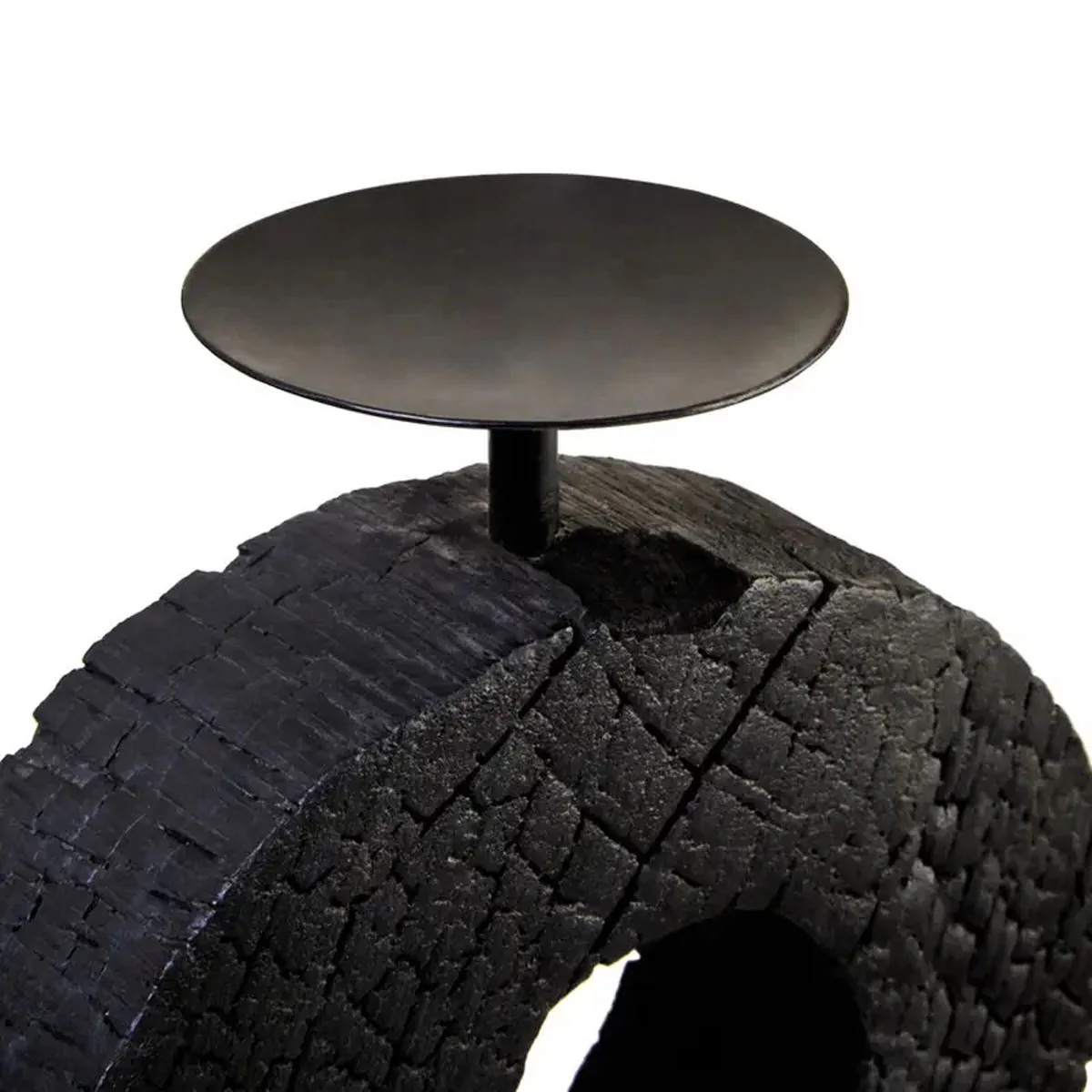 Beaumonde Home Fidel Large Charred Black Mango Wood Log Candle Holder - Image 13