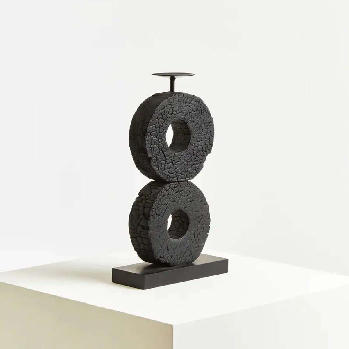 Beaumonde Home Fidel Large Charred Black Mango Wood Log Candle Holder - Image 15