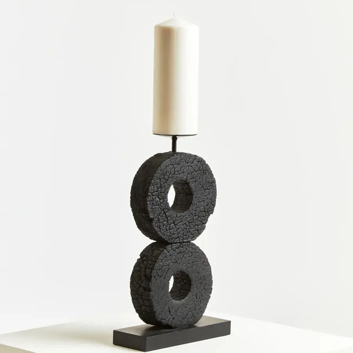 Beaumonde Home Fidel Large Charred Black Mango Wood Log Candle Holder - Image 16