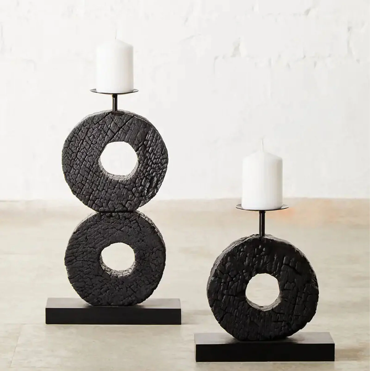 Beaumonde Home Fidel Large Charred Black Mango Wood Log Candle Holder - Image 17