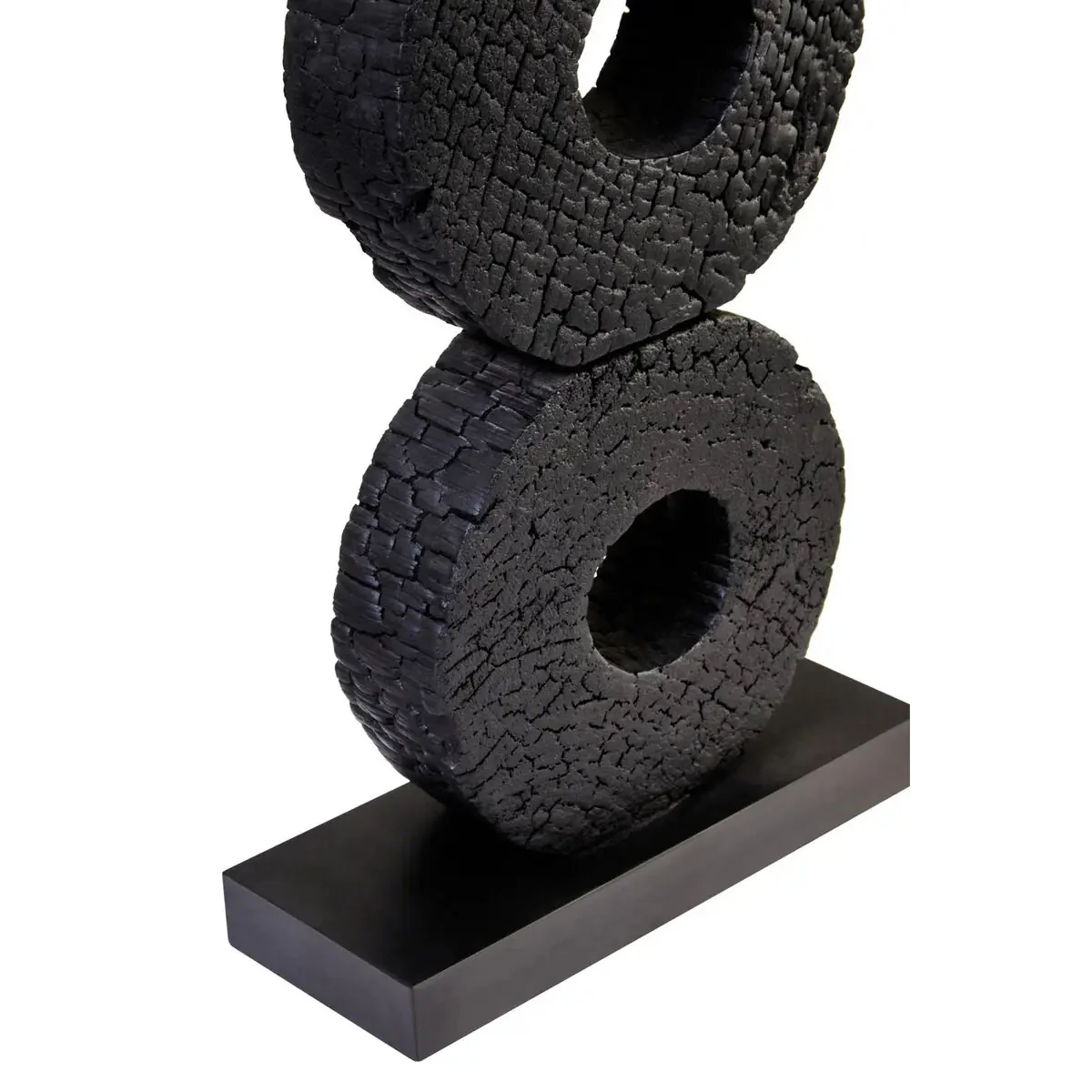 Beaumonde Home Fidel Large Charred Black Mango Wood Log Candle Holder - Image 4