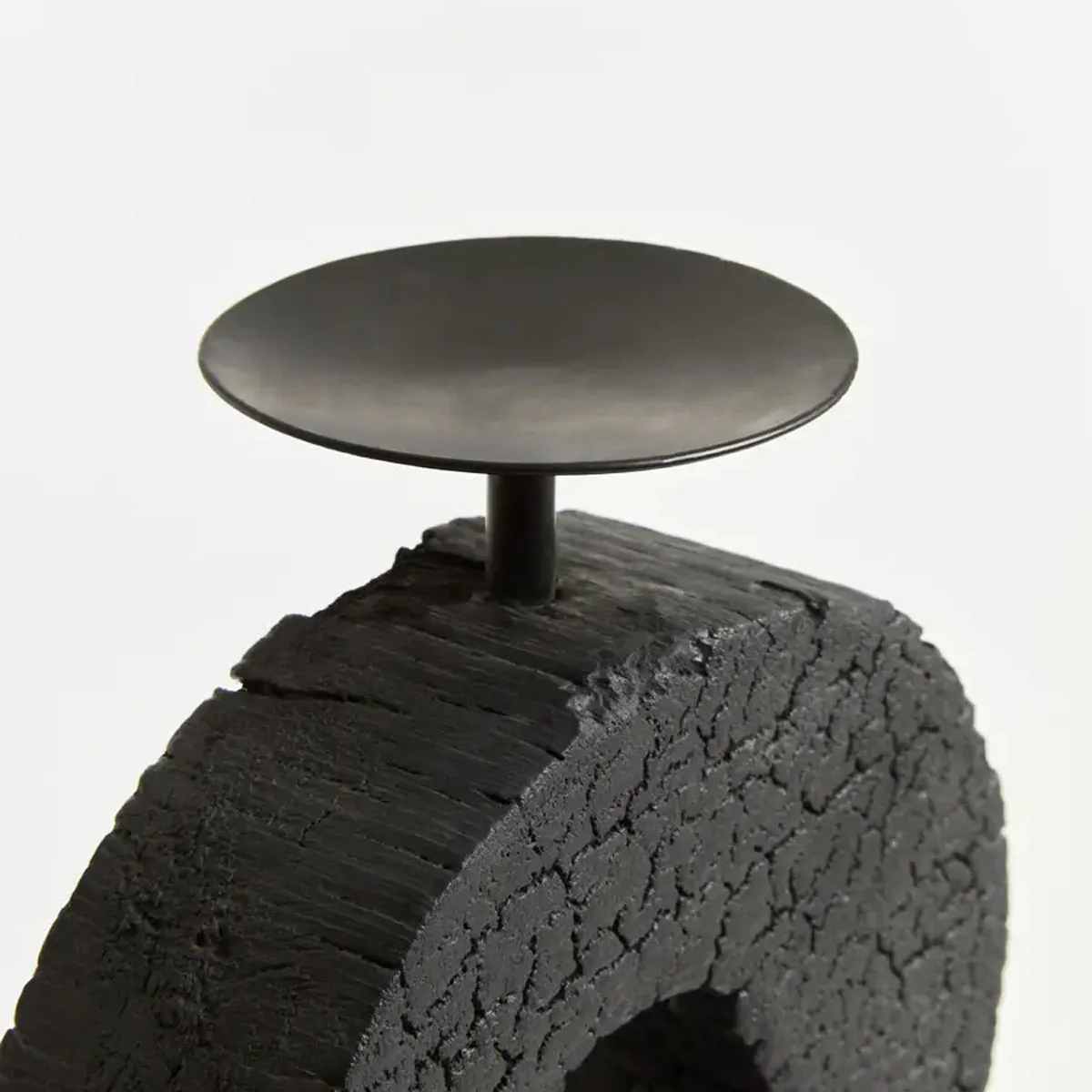 Beaumonde Home Fidel Large Charred Black Mango Wood Log Candle Holder - Image 9