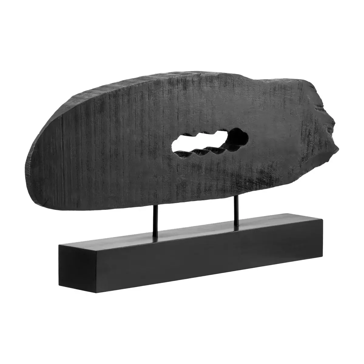 Beaumonde Home Fidel Rustic Black Horizontal Mango Wood Slice Sculpture - Image 2