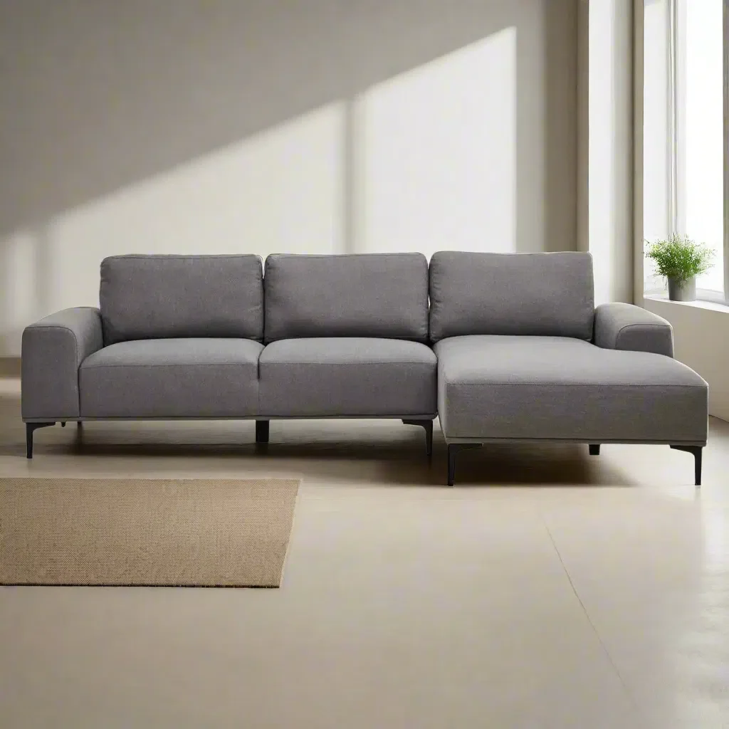 Beaumonde Home Faron 3 Seat Grey Left Chaise Sofa - Image 6