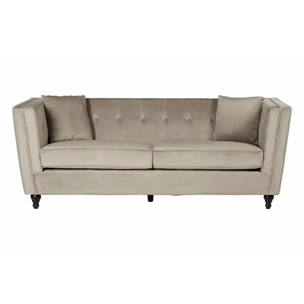 Beaumonde Home Ferrin Mocha Velvet 3 Seat Sofa - Image 3