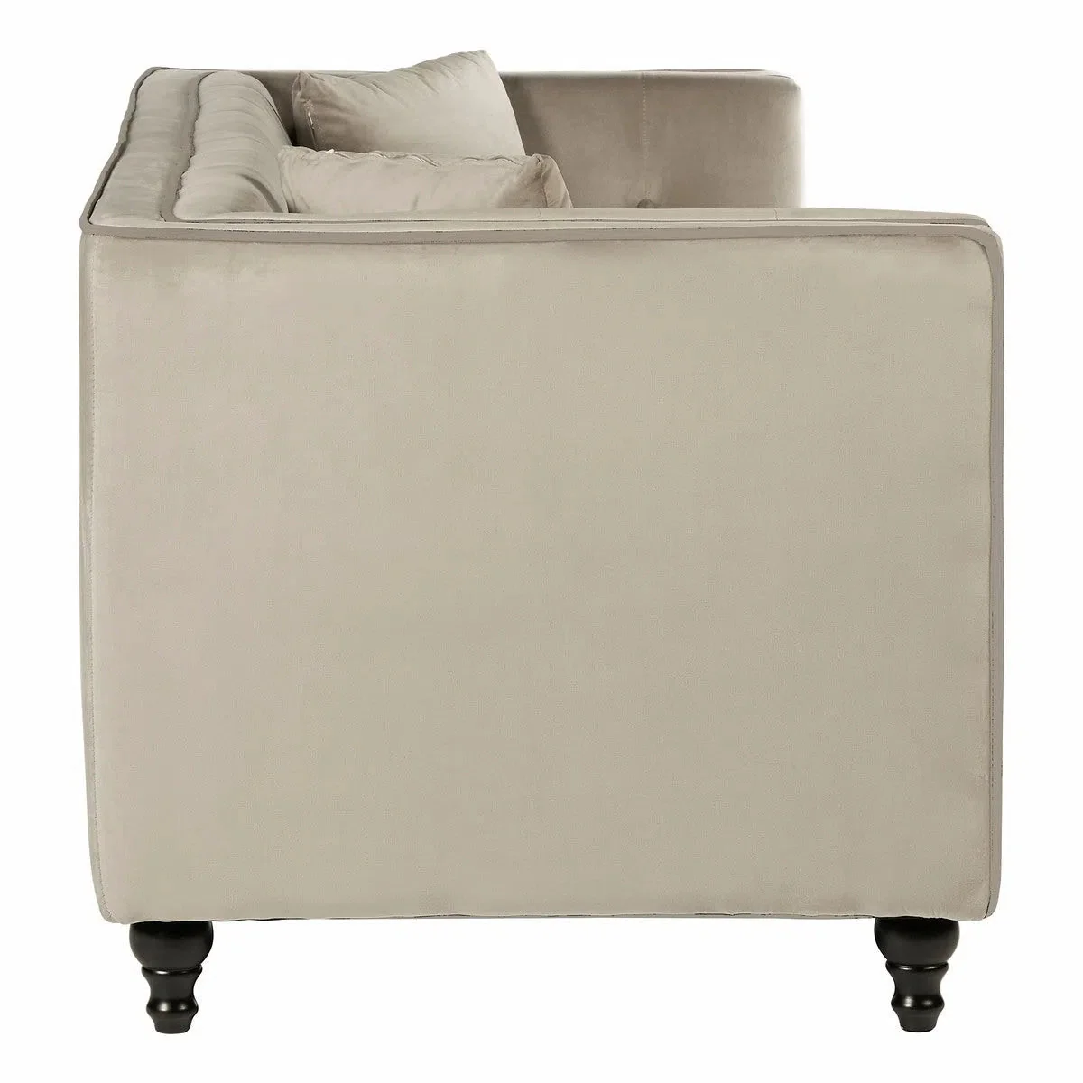 Beaumonde Home Ferrin Mocha Velvet 3 Seat Sofa - Image 4