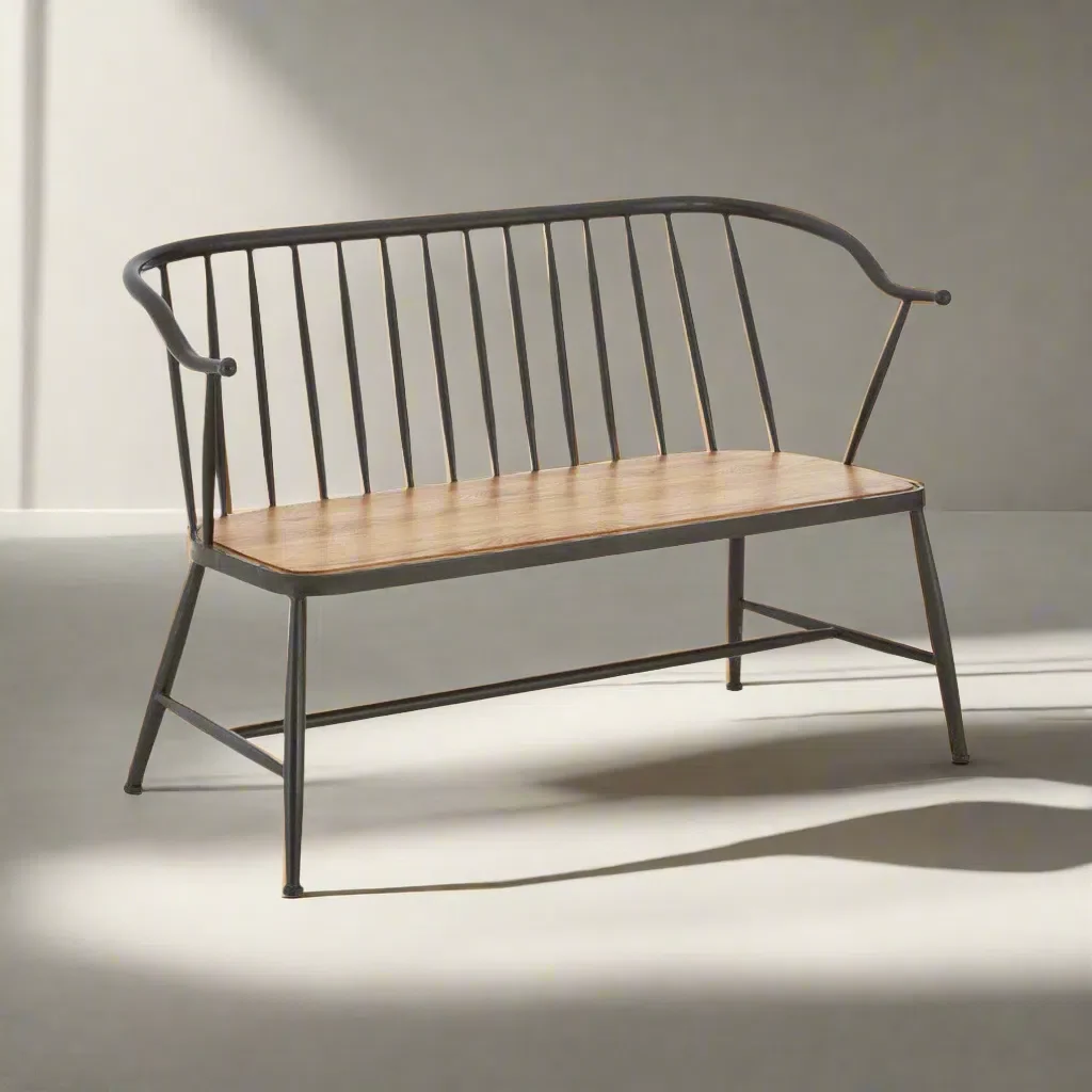 Beaumonde Home Foundry Industrial Bench Chair - Image 2
