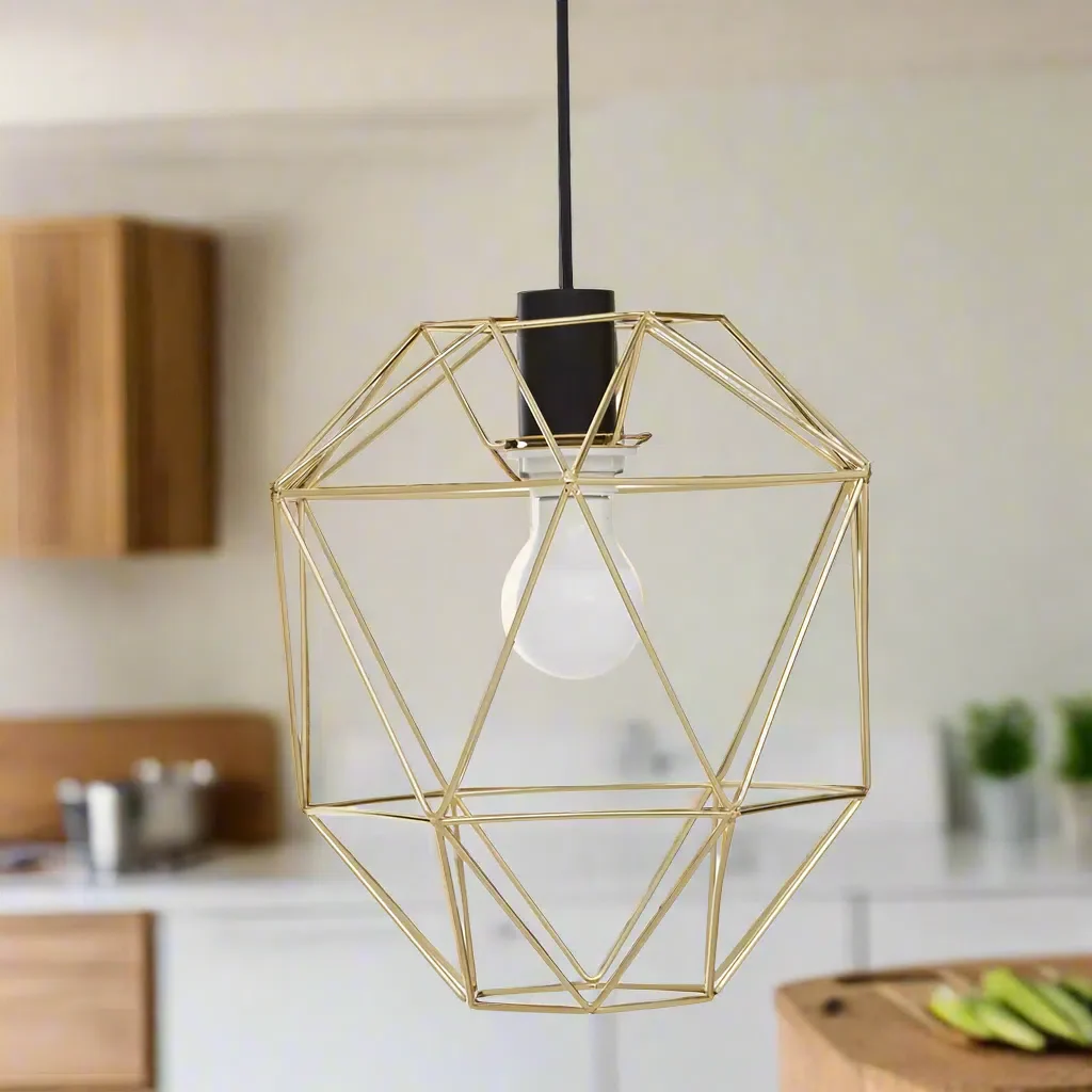 Beaumonde Home Geo Champagne Gold Pendant Light - Image 7