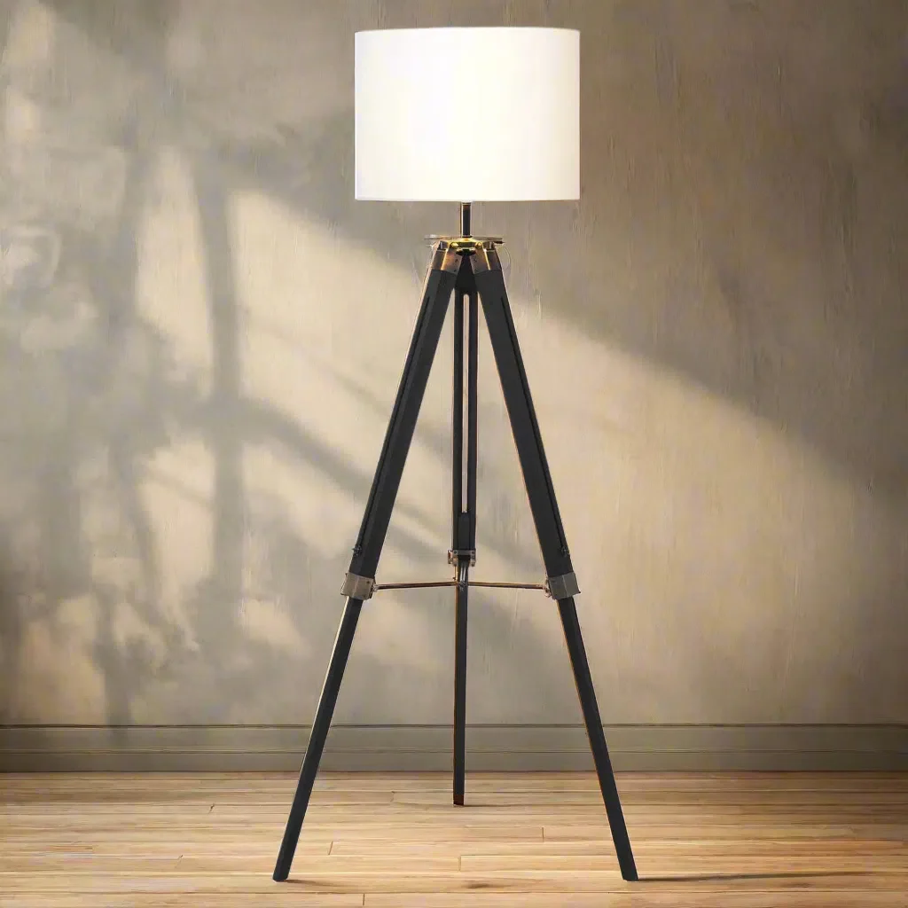 Beaumonde Home Glamis Tripod Floor Lamp With Black Base - Image 2
