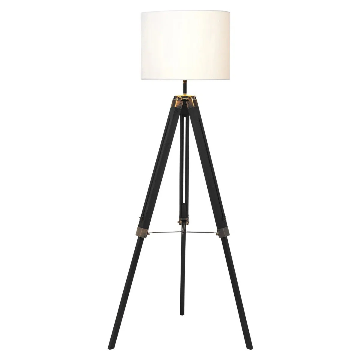 Beaumonde Home Glamis Tripod Floor Lamp With Black Base - Image 3