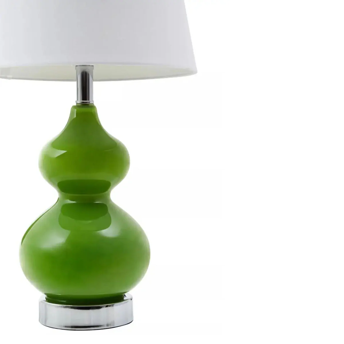 Beaumonde Home Heidy Light Green Glass Table Lamp with Chrome Base - Image 2