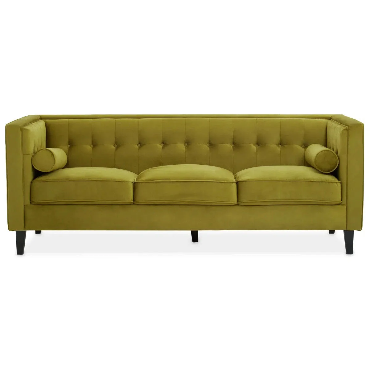 Beaumonde Home Helios Olive Velvet Sofa - Image 3