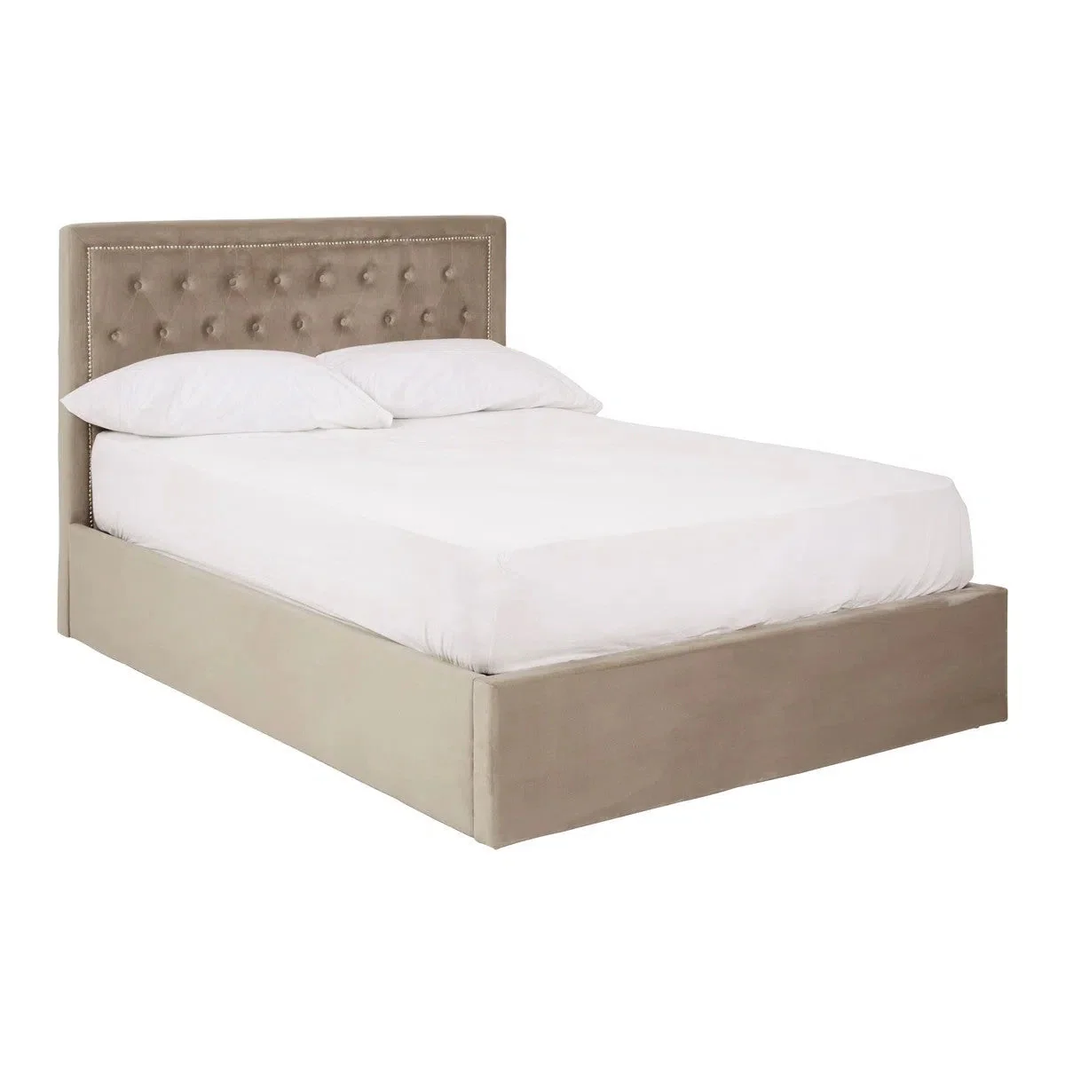 Beaumonde Home  Honora Mink Velvet Ottoman Double Bed - Image 3