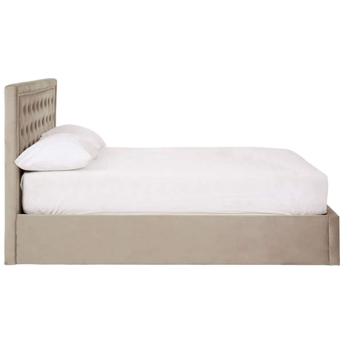 Beaumonde Home  Honora Mink Velvet Ottoman Double Bed - Image 4