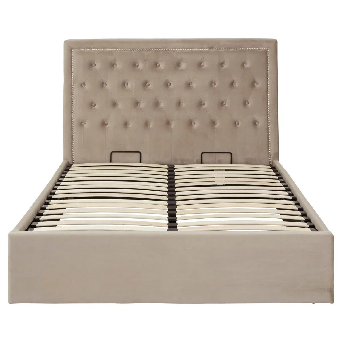 Beaumonde Home  Honora Mink Velvet Ottoman Double Bed - Image 5