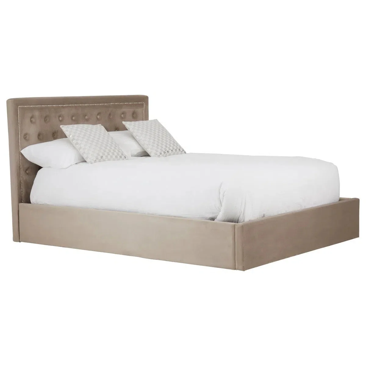 Beaumonde Home Honora Mink Velvet Ottoman King Bed - Image 3