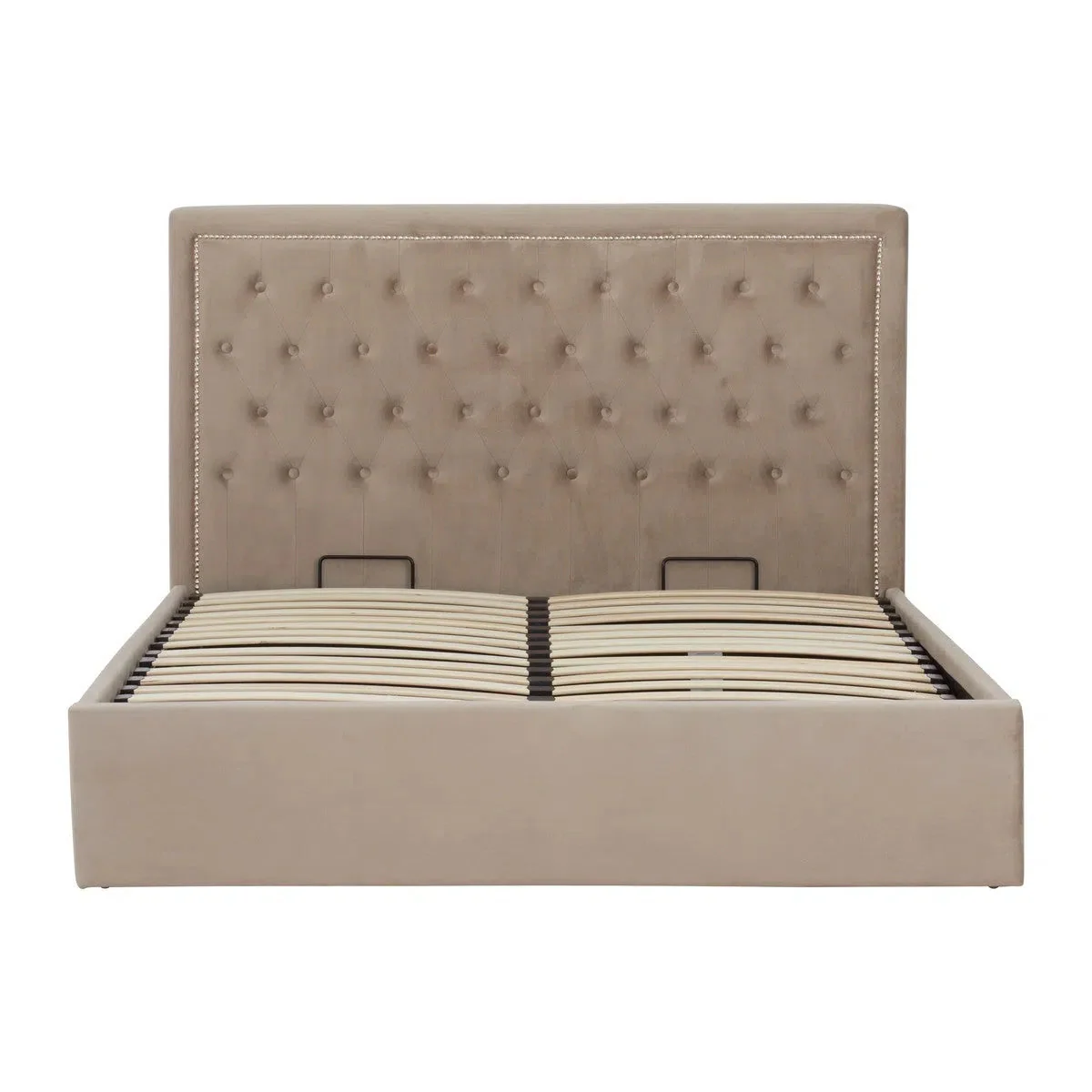 Beaumonde Home Honora Mink Velvet Ottoman King Bed - Image 4