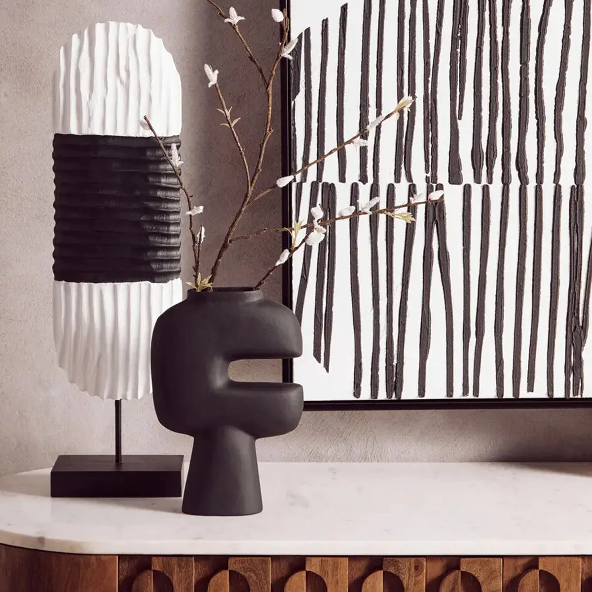 Beaumonde Home Hapax Abstract Small Black Vase - Image 9