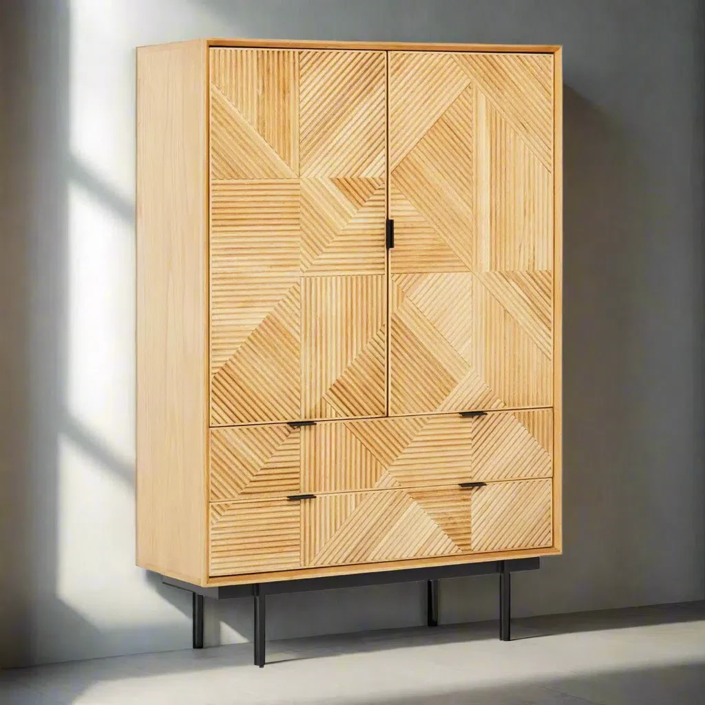 Beaumonde Home Jaikara Natural Wooden Cabinet - Image 2