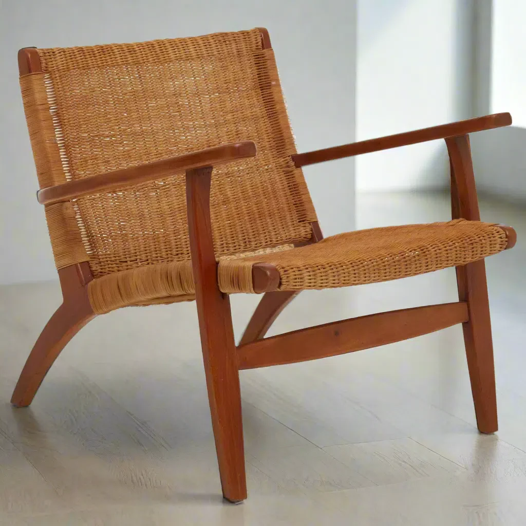 Beaumonde Home Jairo Woven Chair In Brown Natural Rattan - Image 2