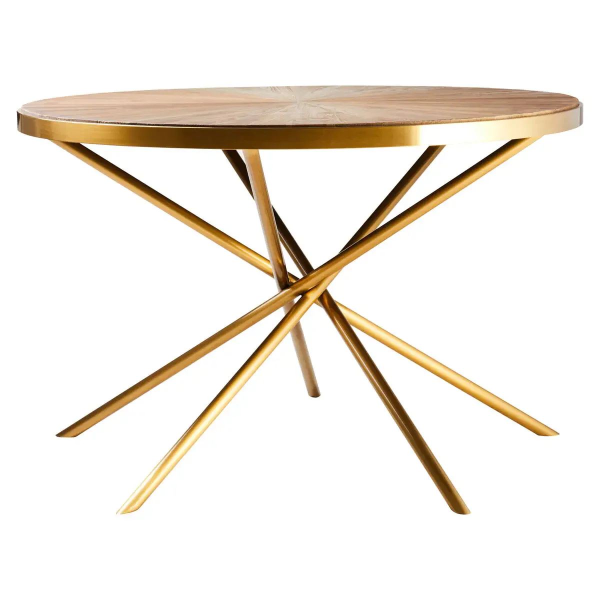 Beaumonde Home Jana Round Fir Wood Dining Table with Splayed Legs
