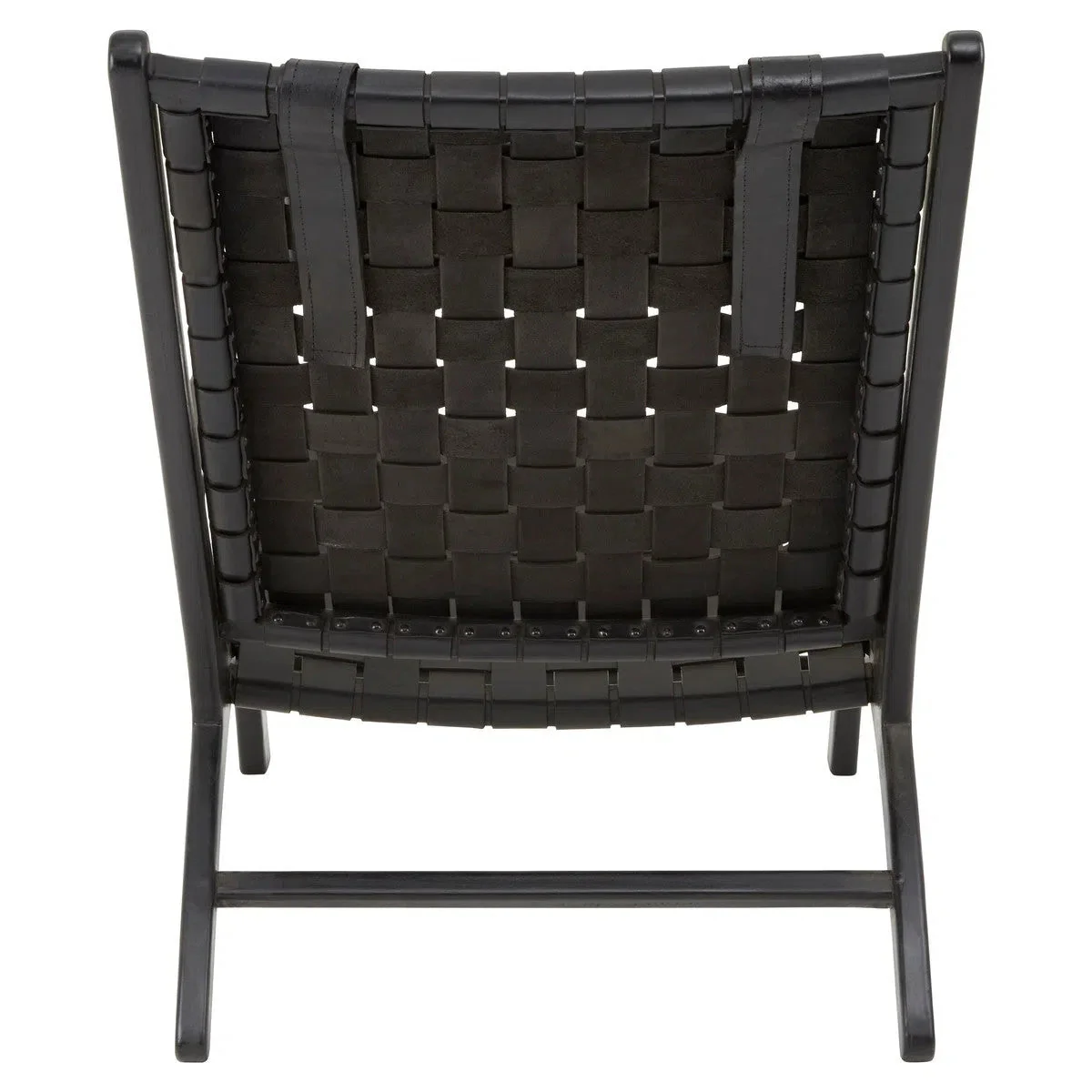 Beaumonde Home Kendang Black Leather Woven Chair - Image 5