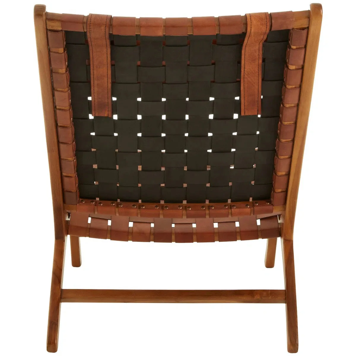 Beaumonde Home Kendani Teak Wood And Leather Chair - Image 4