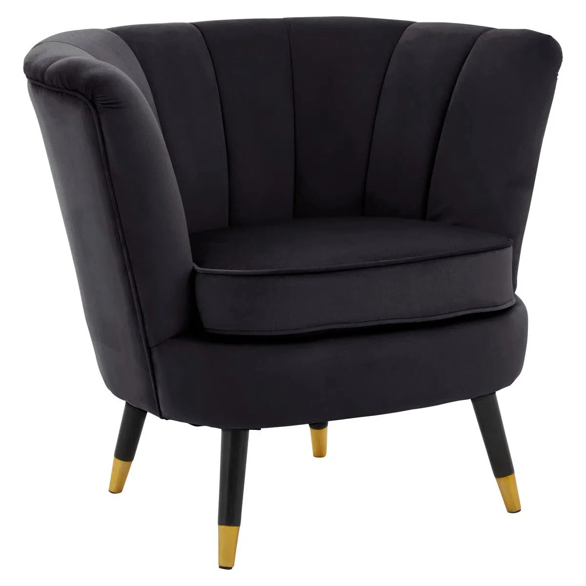 Beaumonde Home Lorenzo Black Velvet Chair