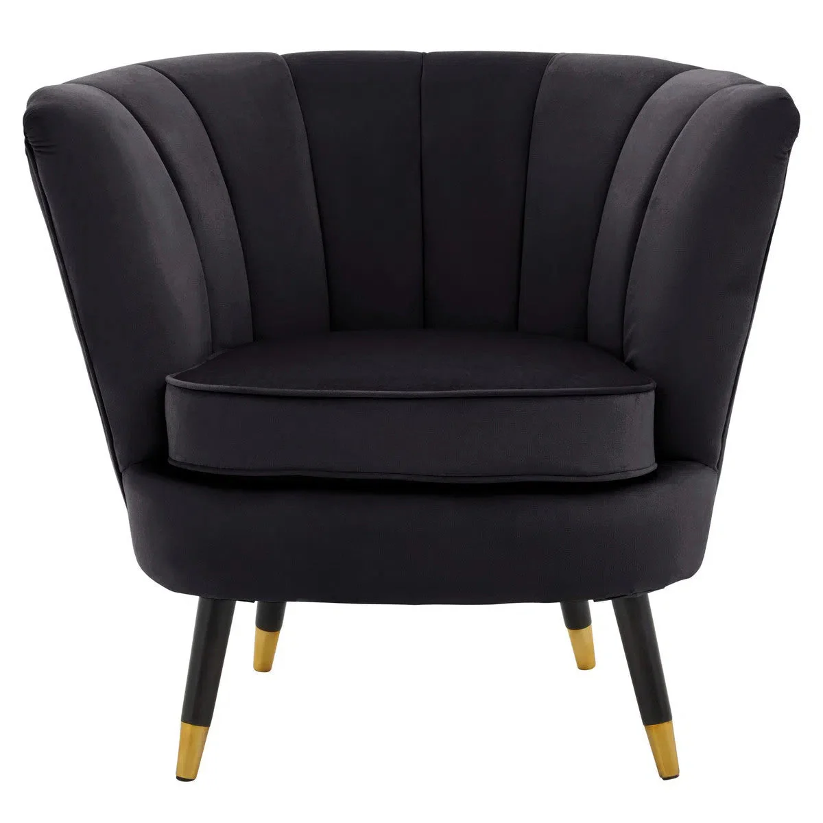Beaumonde Home Lorenzo Black Velvet Chair - Image 3
