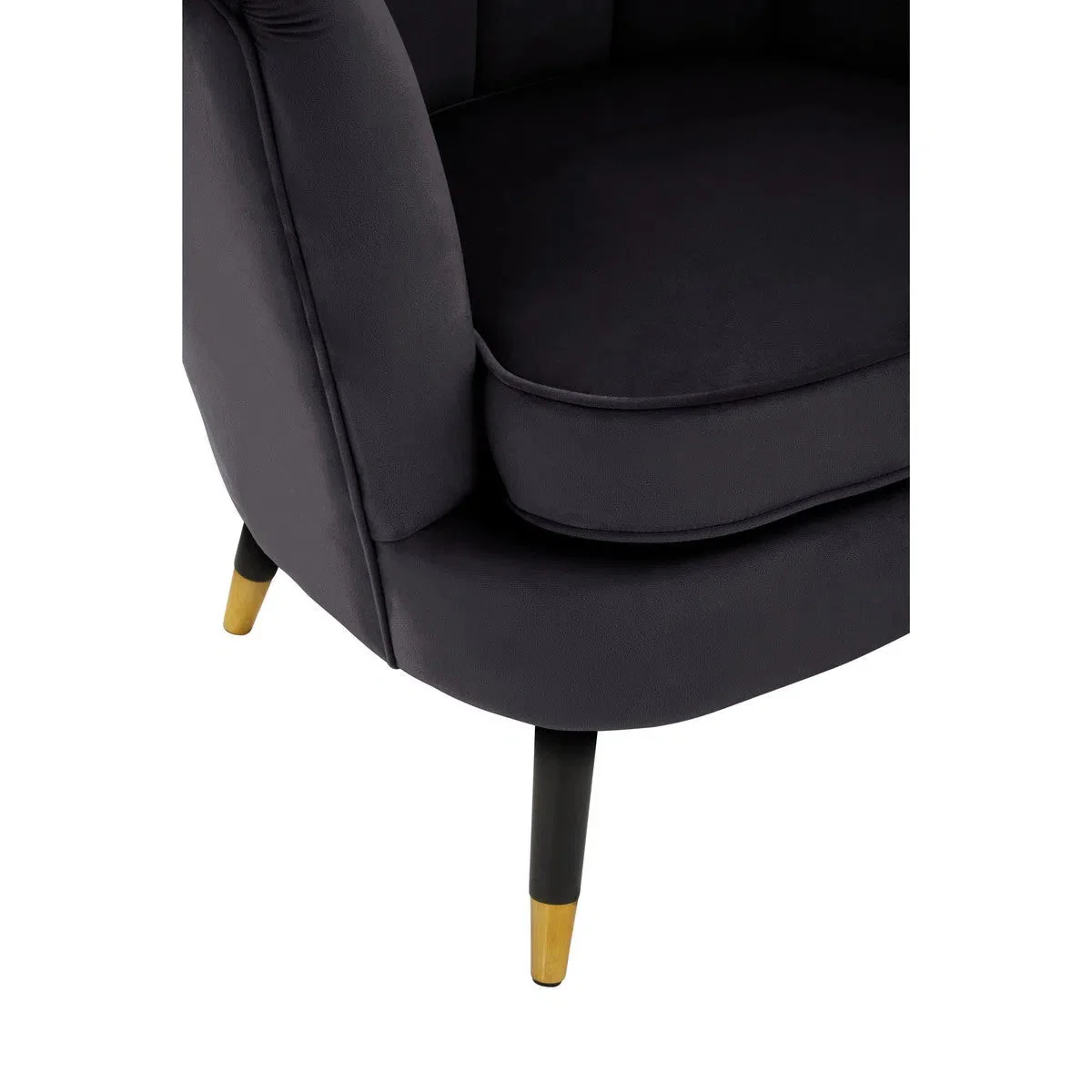 Beaumonde Home Lorenzo Black Velvet Chair - Image 7