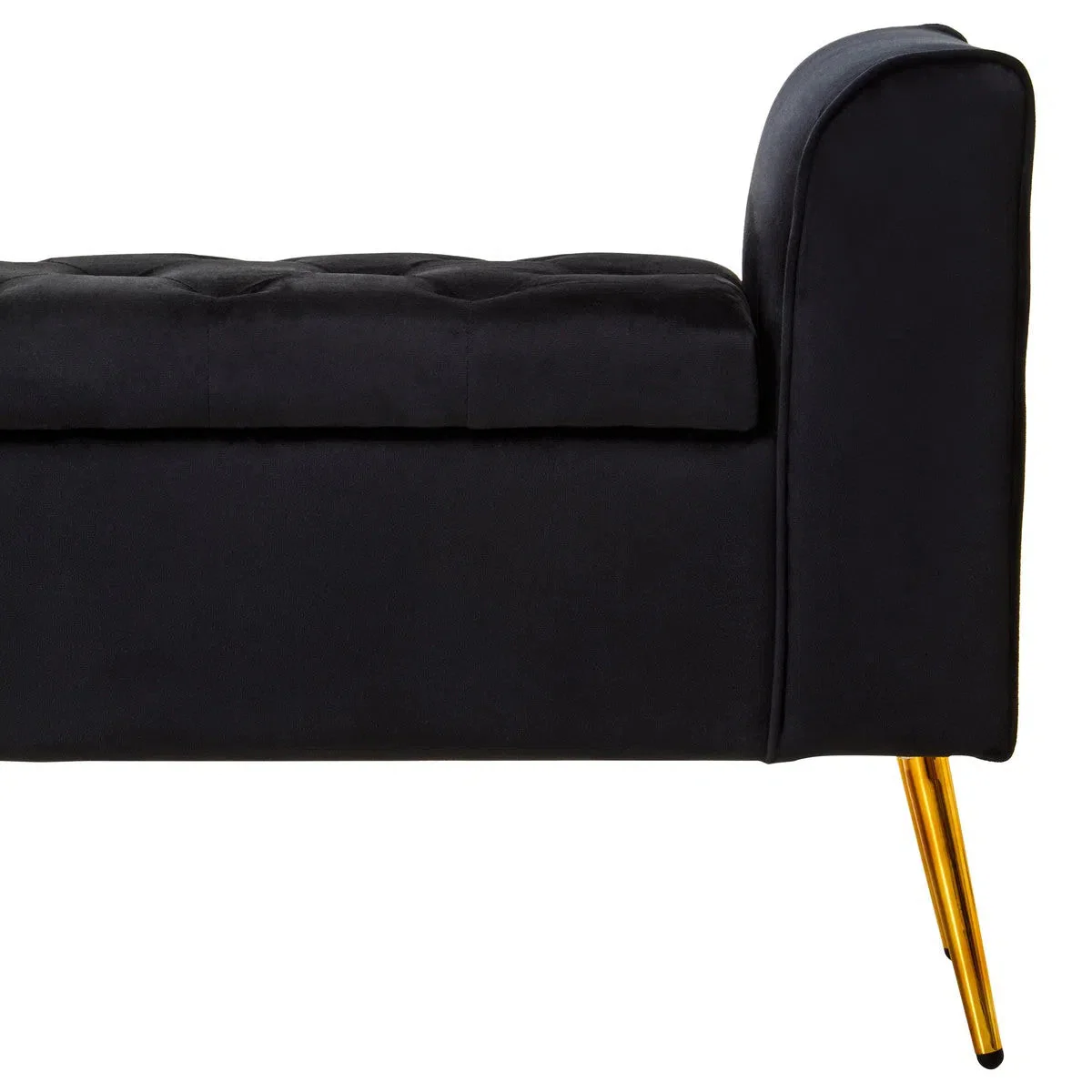 Beaumonde Home Lorenzo Black Velvet Storage Bench - Image 6