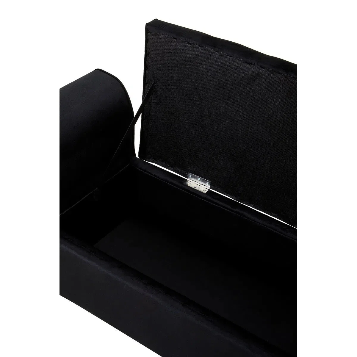 Beaumonde Home Lorenzo Black Velvet Storage Bench - Image 9