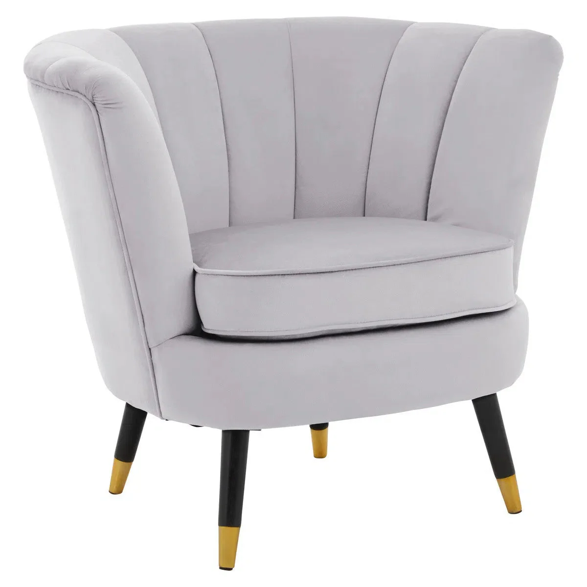 Beaumonde Home Lorenzo Grey Velvet Chair