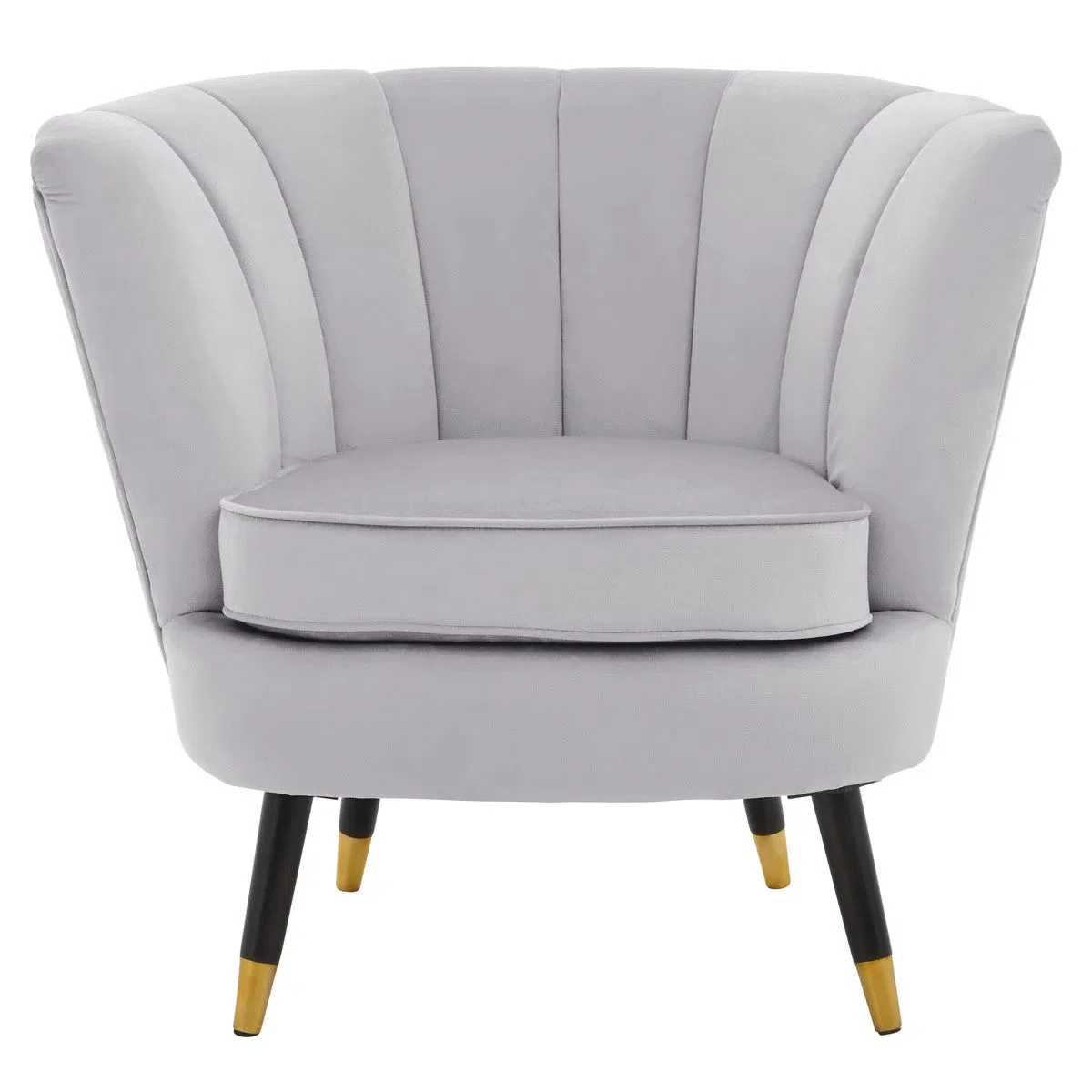 Beaumonde Home Lorenzo Grey Velvet Chair - Image 3