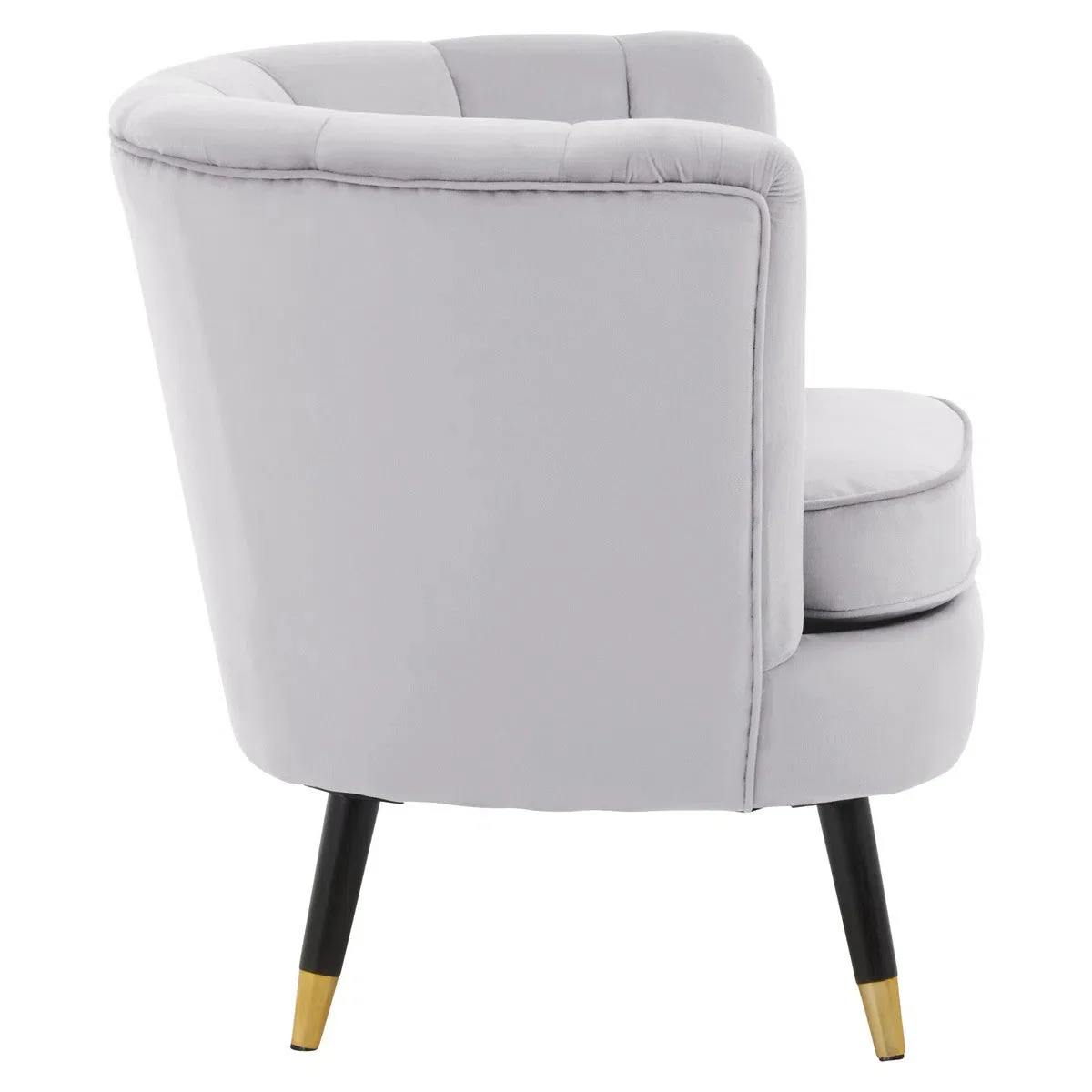 Beaumonde Home Lorenzo Grey Velvet Chair - Image 4