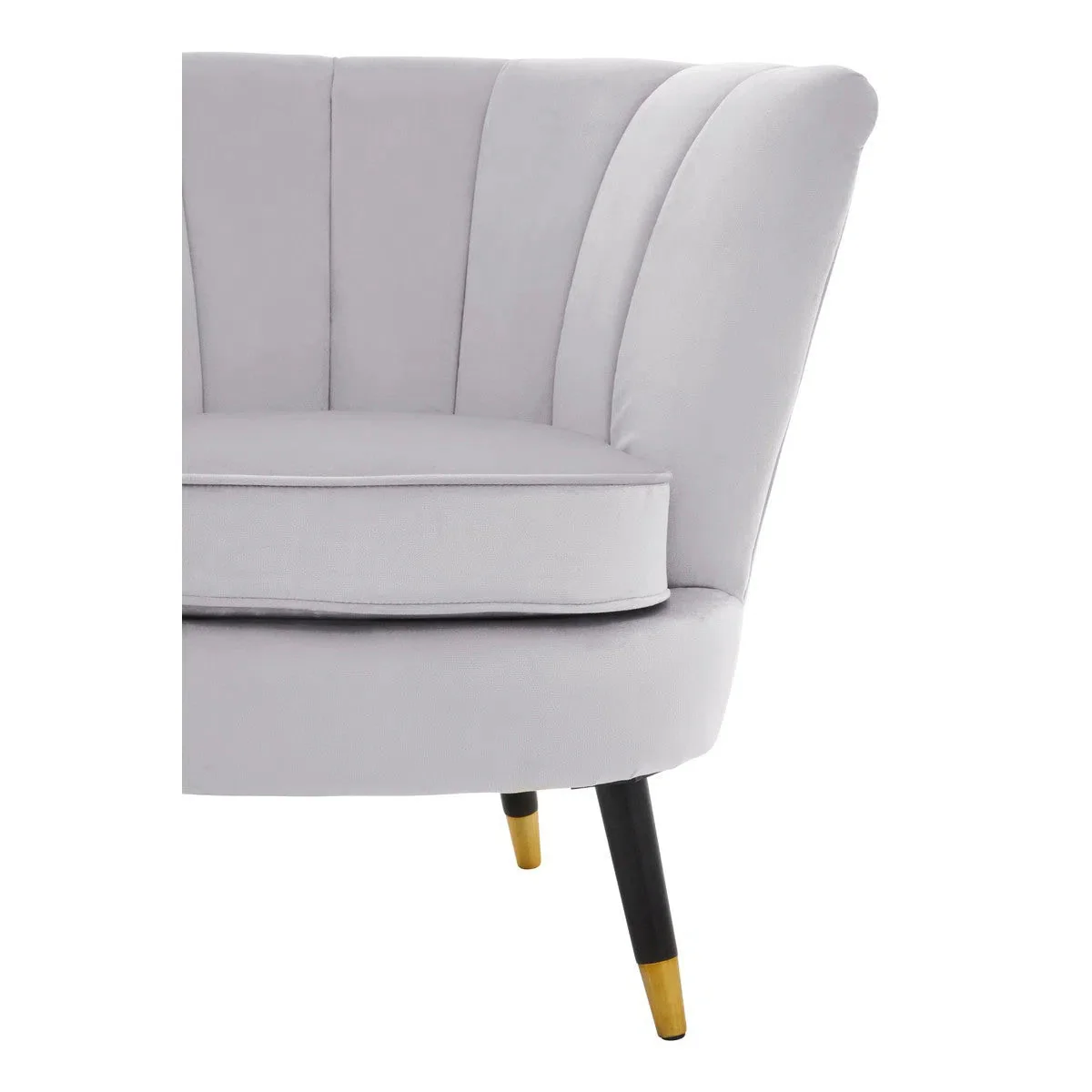 Beaumonde Home Lorenzo Grey Velvet Chair - Image 6