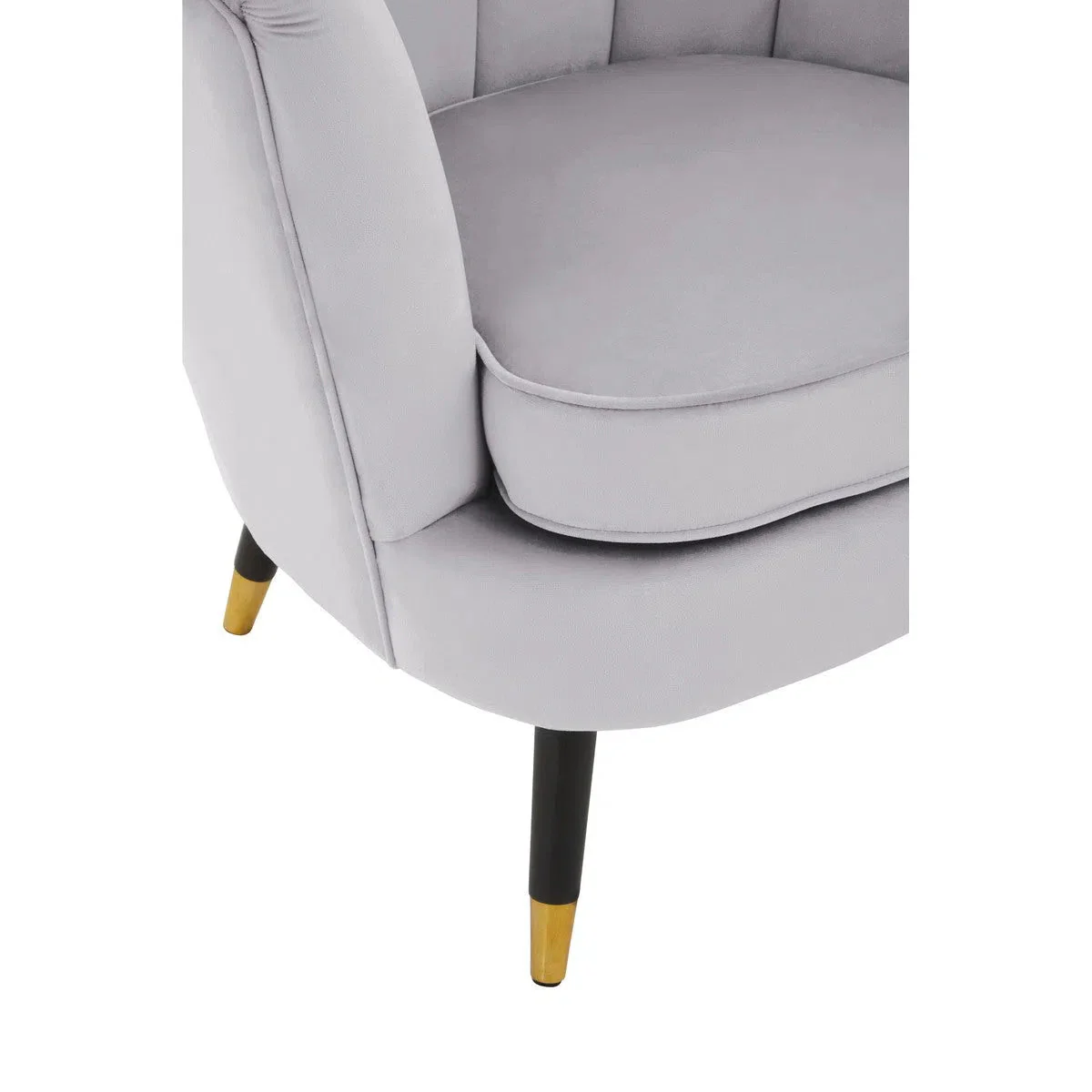 Beaumonde Home Lorenzo Grey Velvet Chair - Image 7