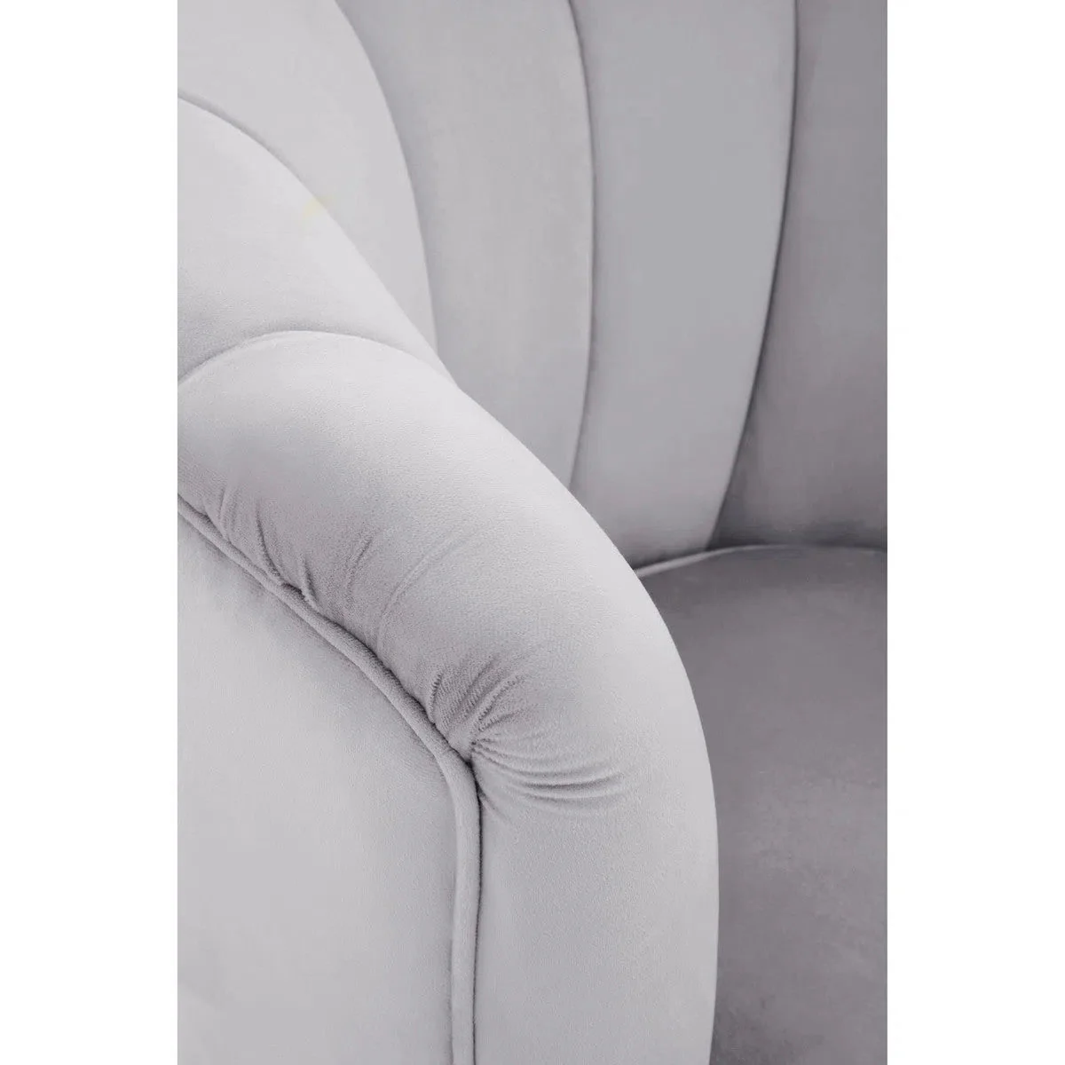 Beaumonde Home Lorenzo Grey Velvet Chair - Image 9