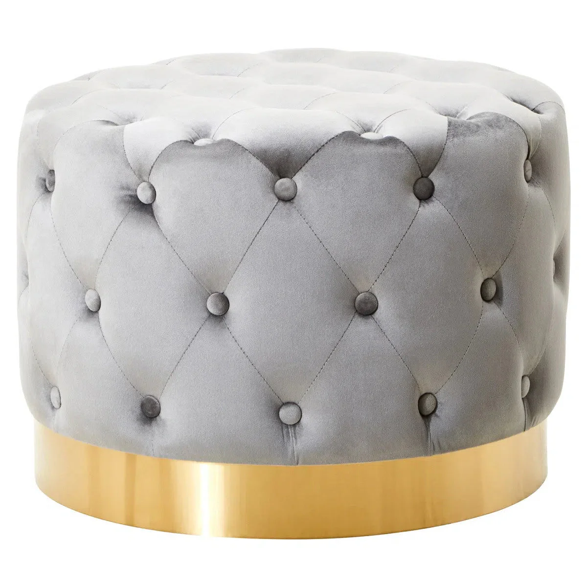 Beaumonde Home Lorenzo Grey Velvet Stool