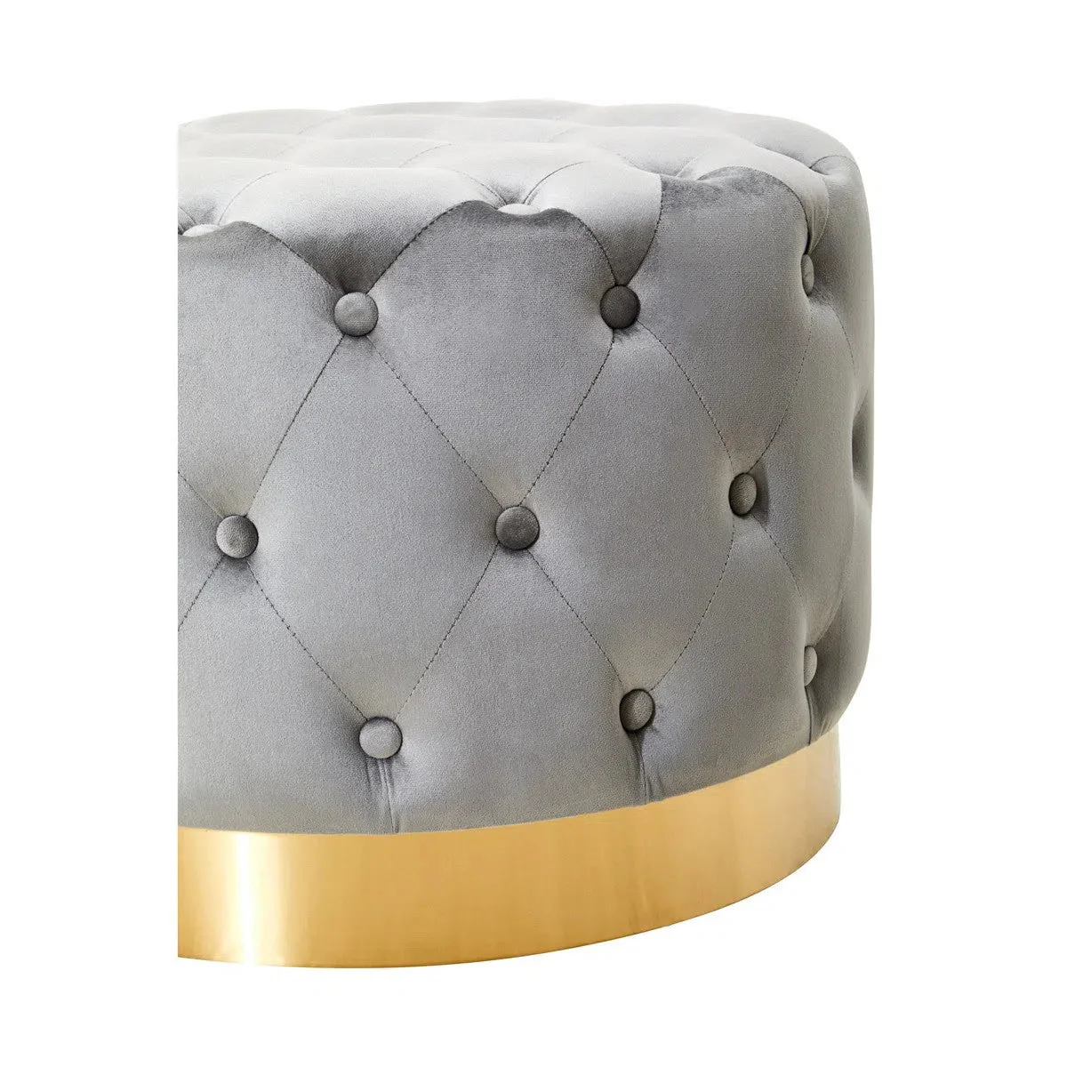 Beaumonde Home Lorenzo Grey Velvet Stool - Image 3
