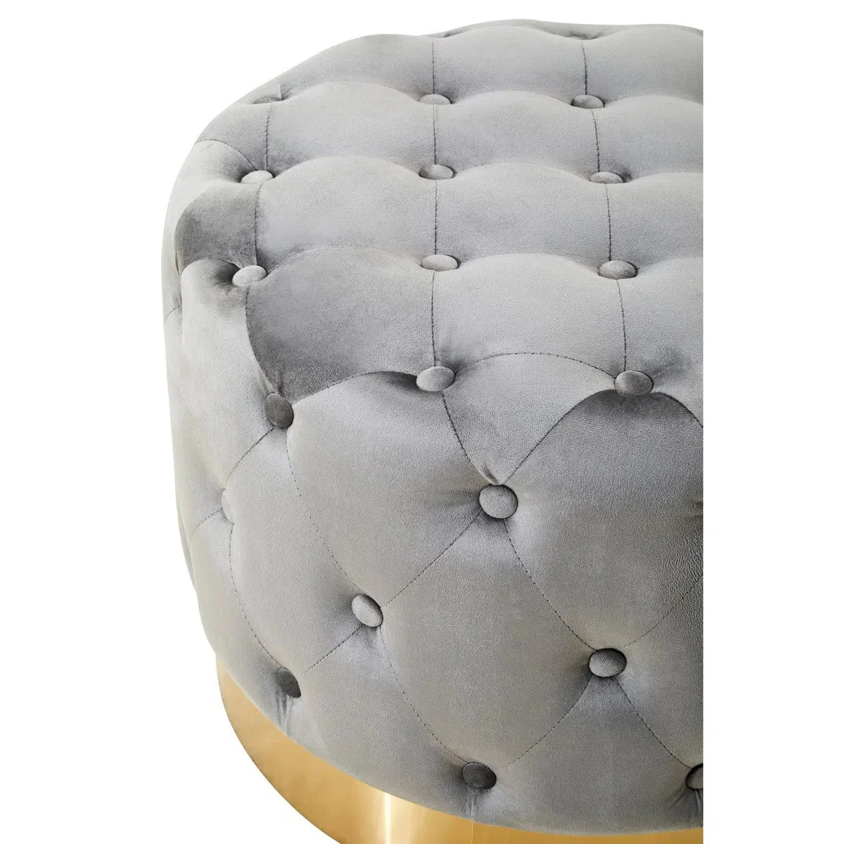 Beaumonde Home Lorenzo Grey Velvet Stool - Image 4